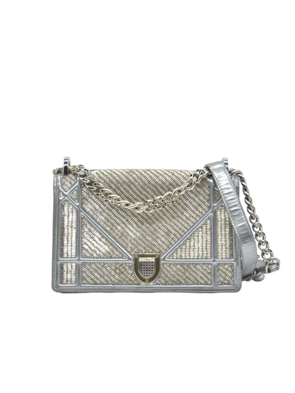 $3500 2016 CHRISTIAN DIOR Diorama Flap Bag Beaded Leather